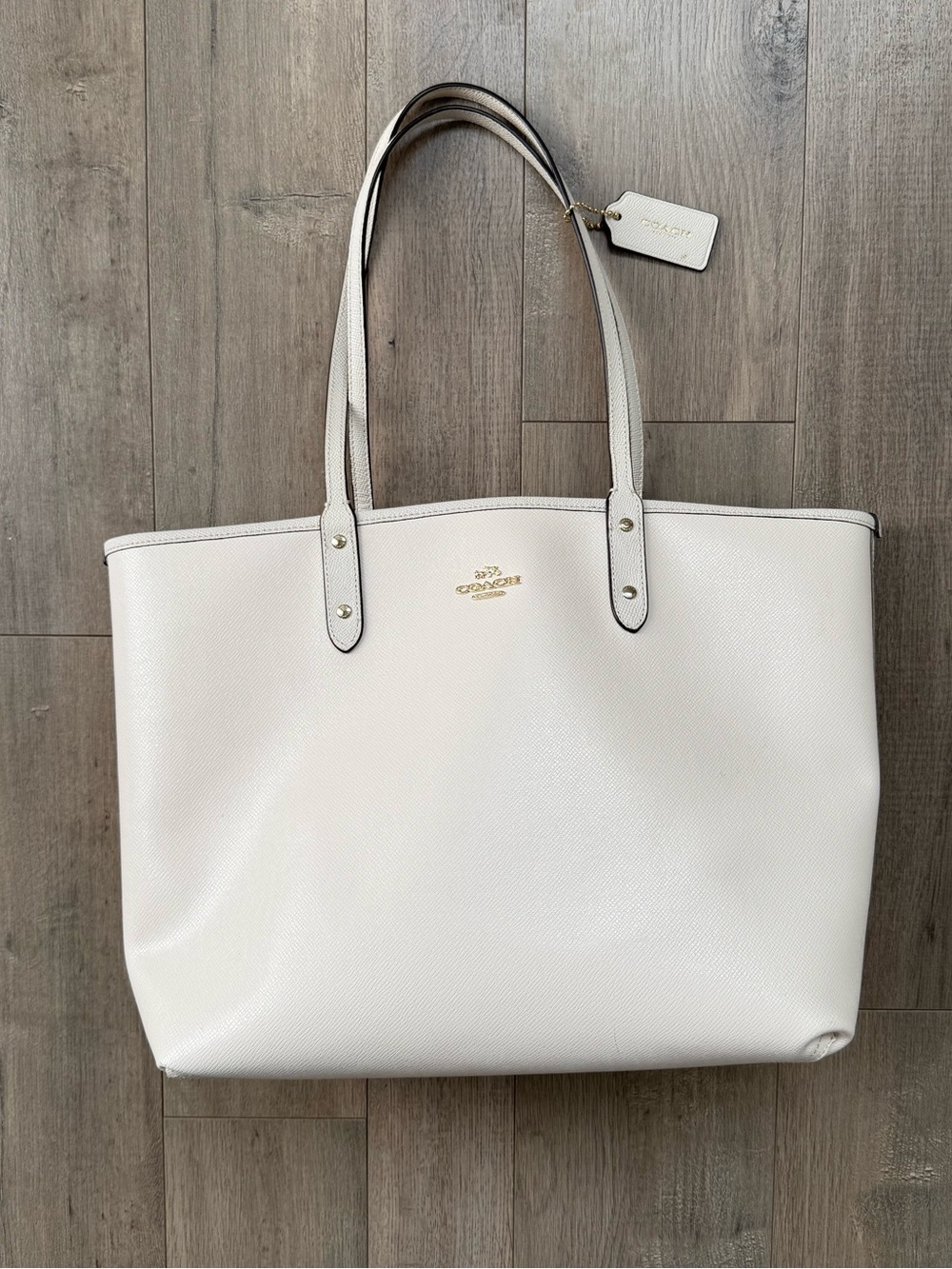 Coach Off-White Reversible Leather Tote Bag - Picture 2 of 9